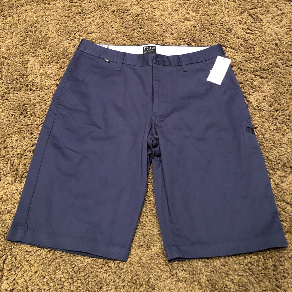 Mens Fox Racing Navy Shorts 31 X 22 NWT
